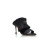 DANTEUIL Black Silk Pleated Detail Mules