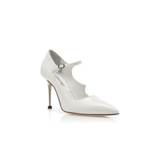 DELFI White Patent Leather Mary Jane Pumps