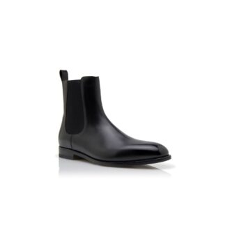 DELSA Black Calf Leather Ankle Boots