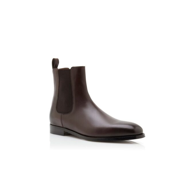 DELSA Brown Calf Leather Ankle Boots