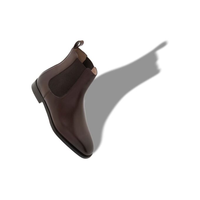DELSA Brown Calf Leather Ankle Boots
