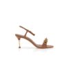 DEVALO Brown Calf Leather Ankle Strap Sandals