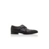ELDRIDGE Black Calf Leather Monk Strap Shoes