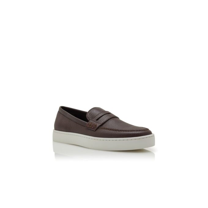 ELLIS Dark Brown Calf Leather Slip-On Loafers