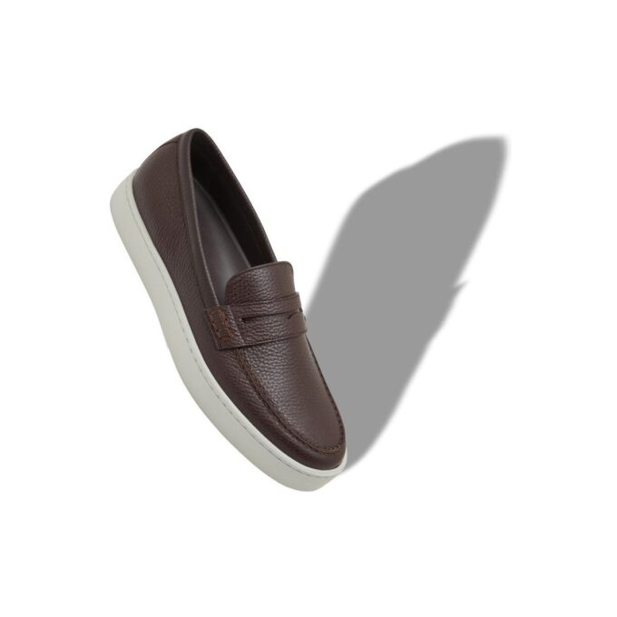ELLIS Dark Brown Calf Leather Slip-On Loafers