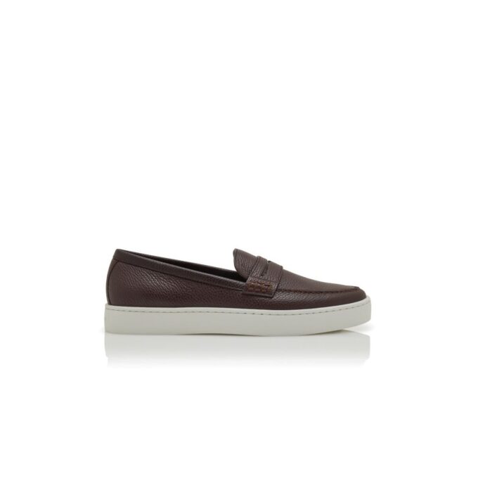 ELLIS Dark Brown Calf Leather Slip-On Loafers