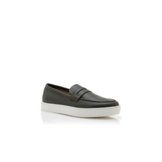 ELLIS Dark Green Calf Leather Slip-On Loafers