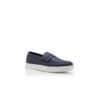 ELLIS Navy Blue Calf Leather Slip-On Loafers