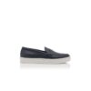 ELLIS Navy Blue Calf Leather Slip-On Loafers