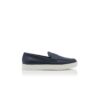 ELLIS Navy Blue Calf Leather Slip-On Loafers