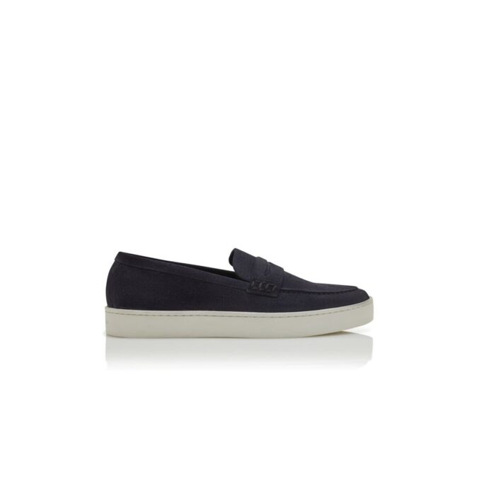 ELLIS Navy Blue Suede Slip-On Loafers