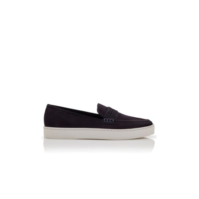 ELLIS Navy Blue Suede Slip-On Loafers