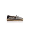 ESPADRA Black and White Raffia Espadrilles