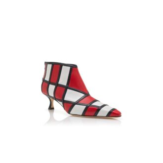 FABULA Red and White Nappa Leather Ankle Boots