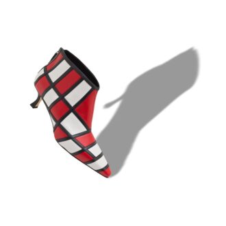FABULA Red and White Nappa Leather Ankle Boots