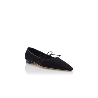 FEDERICA Black Suede Flat Pumps