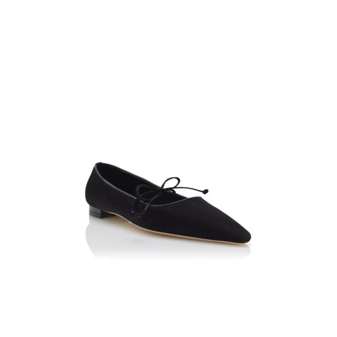FEDERICA Black Suede Flat Pumps