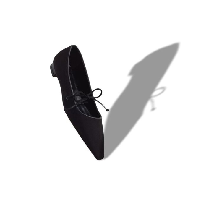 FEDERICA Black Suede Flat Pumps