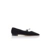 FEDERICA Black Suede Flat Pumps
