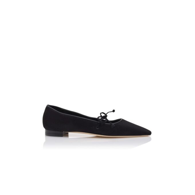 FEDERICA Black Suede Flat Pumps