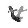 FIBOLTA Black Satin Crystal Embellished Strap Mules