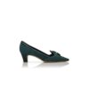FONTANBLAS Dark Green Suede Button Detail Pumps