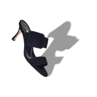 GABLE Black Suede Open Toe Mules