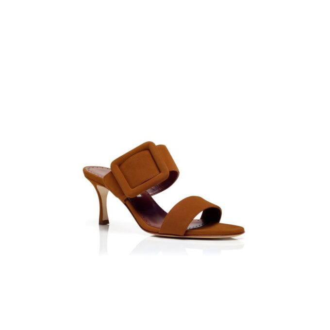 GABLE Brown Suede Open Toe Mules