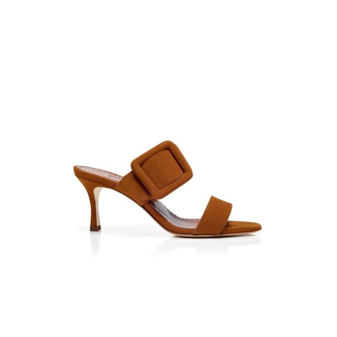 GABLE Brown Suede Open Toe Mules