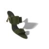 GABLE Dark Khaki Green Suede Open Toe Mules
