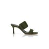 GABLE Dark Khaki Green Suede Open Toe Mules