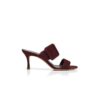 GABLE Dark Red Suede Open Toe Mules