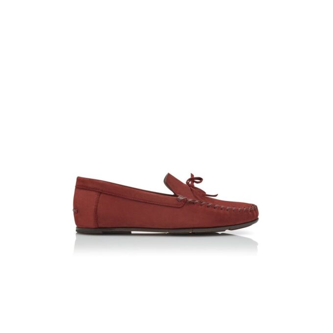 GARGANO Brown Nubuck Leather Driving Shoes
