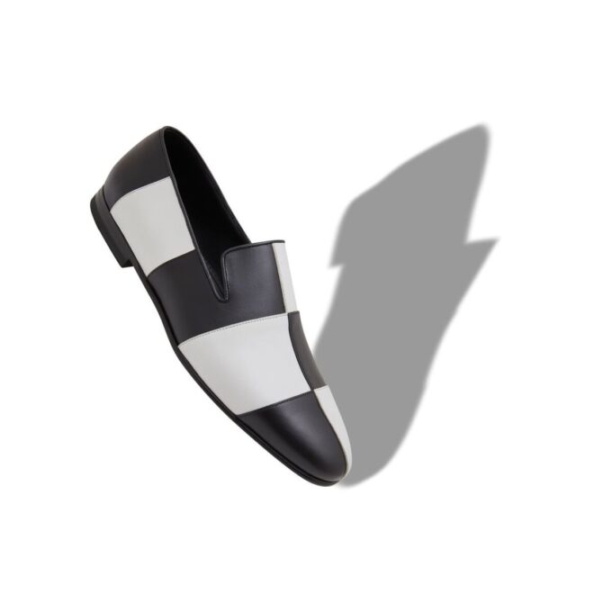 GAULA Black and White Calf Leather Loafers