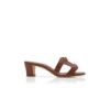 GRELLANU Brown Nappa Leather Open Toe Mules