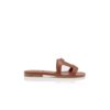 GRELLANUFLAT Brown Nappa Leather Flat Sandals