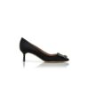 HANGISI 50 Black Satin Jewel Buckle Pumps