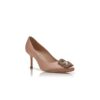 HANGISI 70 Beige Satin Jewel Buckle Pumps