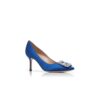 HANGISI 70 Blue Satin Jewel Buckle Pumps