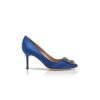 HANGISI 70 Blue Satin Jewel Buckle Pumps