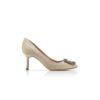 HANGISI 70 Champagne Satin Jewel Buckle Pumps