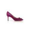 HANGISI 70 Dark Fuchsia Satin Jewel Buckle Pumps