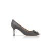 HANGISI 70 Dark Grey Satin Jewel Buckle Pumps