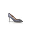 HANGISI 70 Grey Satin Jewel Buckle Pumps