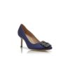 HANGISI 70 Navy Blue Satin Jewel Buckle Pumps