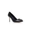 HANGISI 90 Black Leather Jewel Buckle Pumps