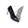 HANGISI 90 Black Leather Jewel Buckle Pumps
