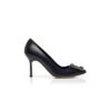 HANGISI 90 Black Leather Jewel Buckle Pumps