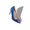 HANGISI 90 Blue Satin Jewel Buckle Pumps