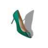 HANGISI 90 Green Satin Jewel Buckle Pumps